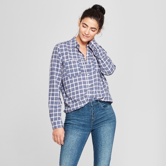 Plus Plaid flannel button down - Picture 2 of 4